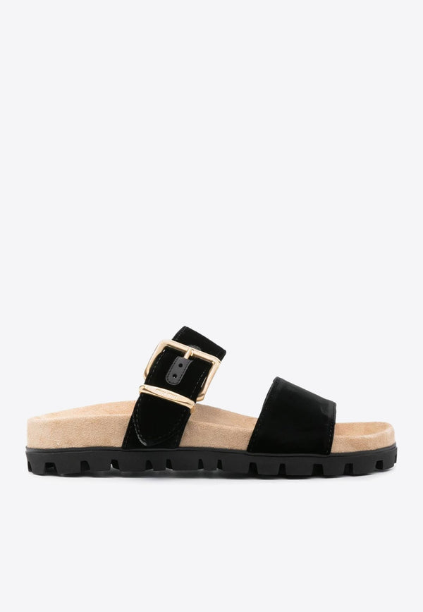 Suede Buckle Sandals