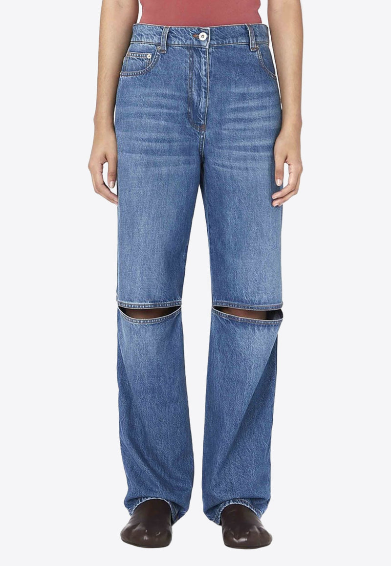 Cut-Out Bootcut Jeans