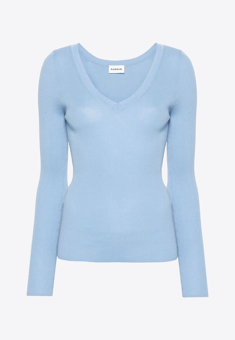 Cipria V-neck Fine Knit Sweater