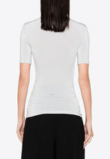 Off Stamp Short-Sleeved Turtleneck Top