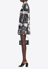 X-ray Print Mini Shirt Dress