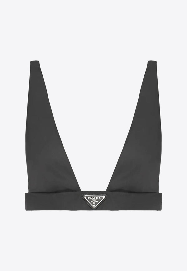 V-neck Logo Plaque Bralette Top