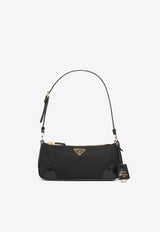 Logo Plaque Leather Shoulder Bag