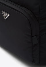 Triangle Logo Leather Backpack