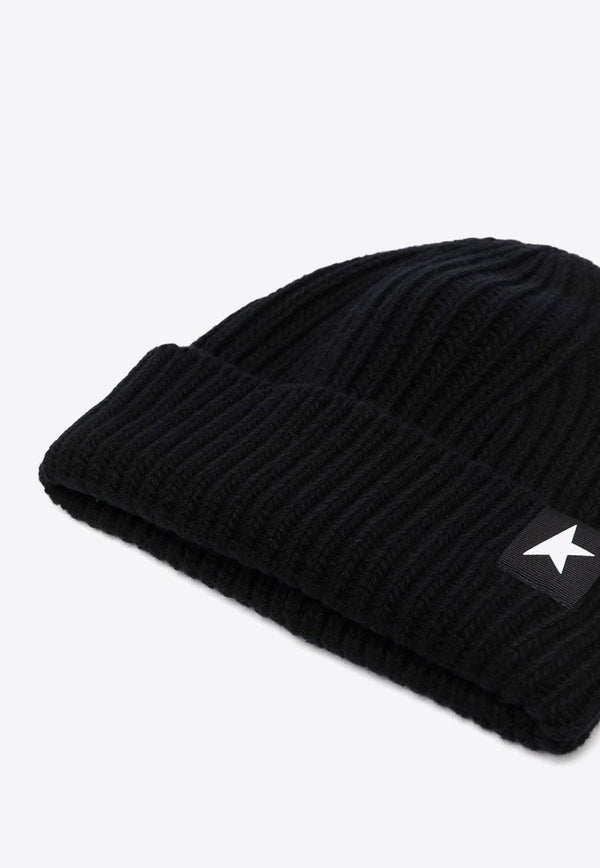 Star Patch Ribbed Beanie