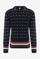 Donegal Cable-Knit Crewneck Sweater