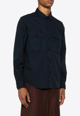 Cuban-Collar Long-Sleeved Shirt