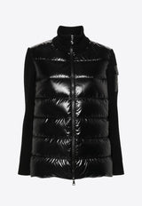 Knitted Panels Puffer Jacket