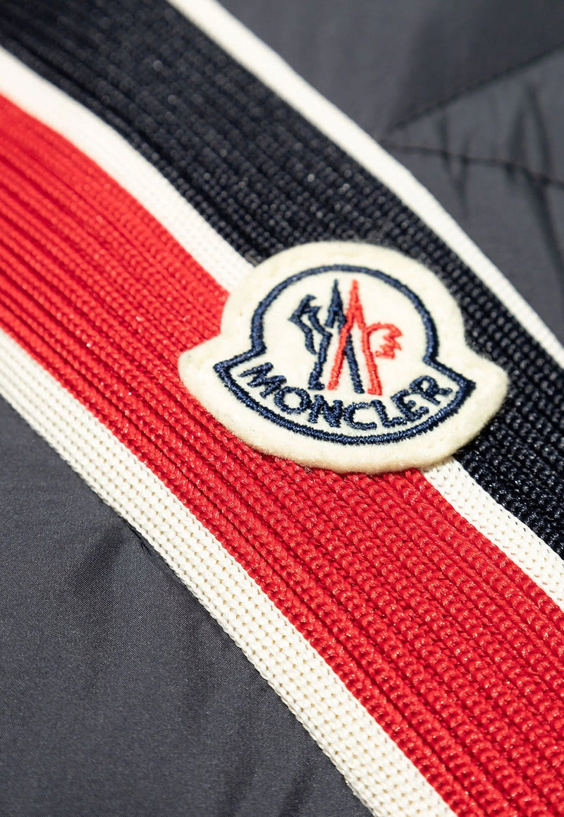 Striped Logo Patch Down Jacket