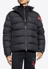 Striped Logo Patch Down Jacket