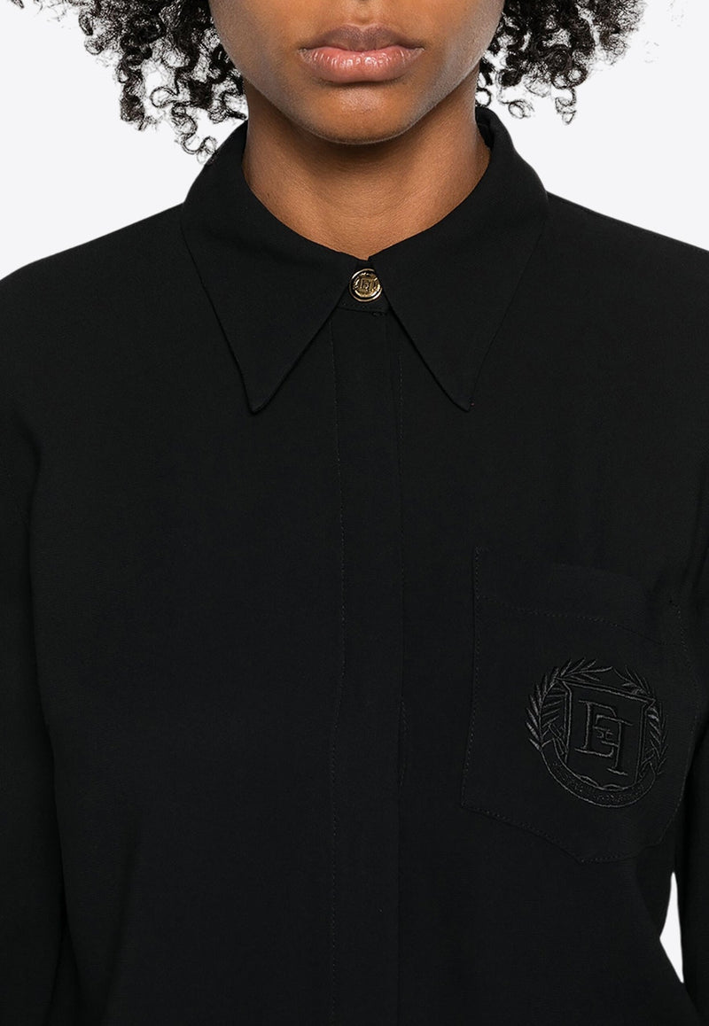 Logo Patch Georgette Shirt