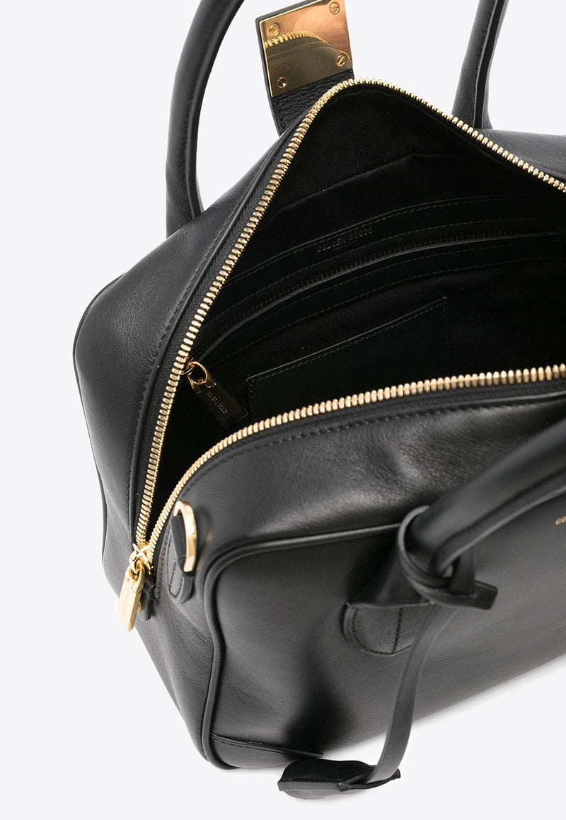 Vita Grained Leather Top Handle Bag