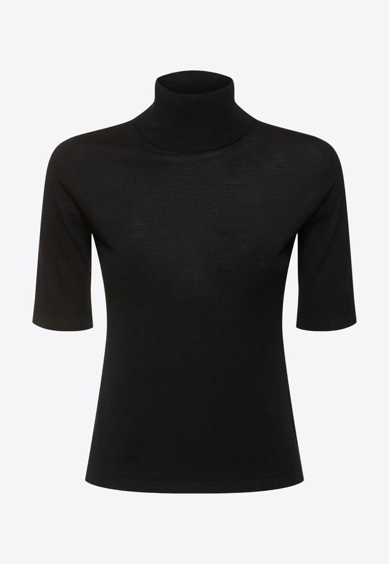 Gigi High-Neck Wool Knit Top