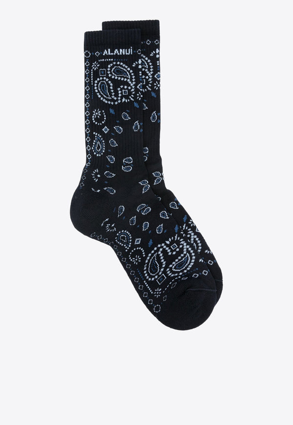 Bandana Print Ribbed Socks