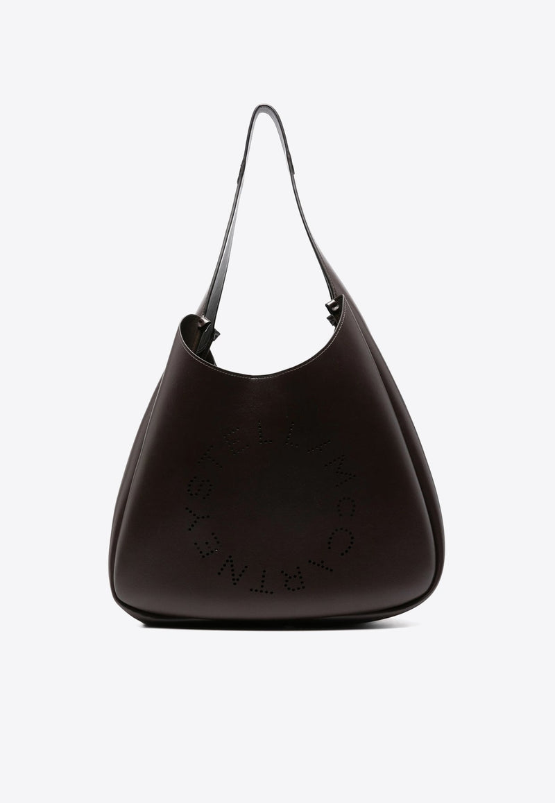 Perforated Logo Faux Leather Tote Bag