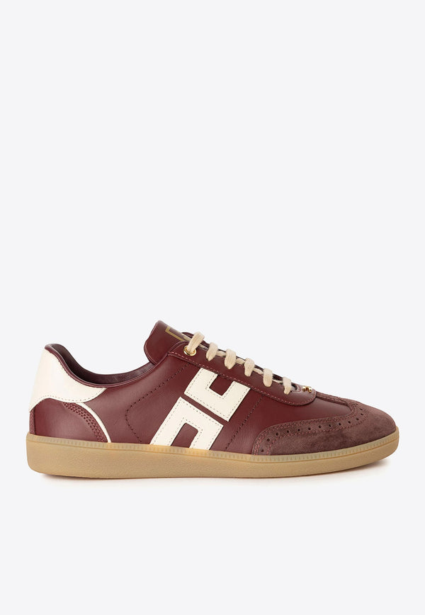 Appliqué Logo Leather Sneakers