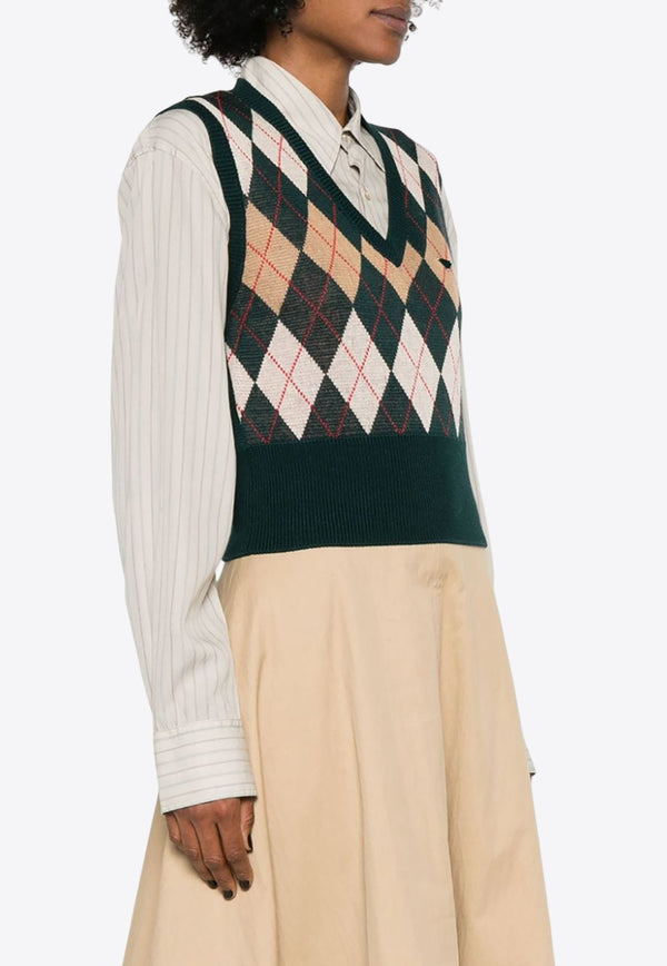 Argyle Knit Sweater Vest