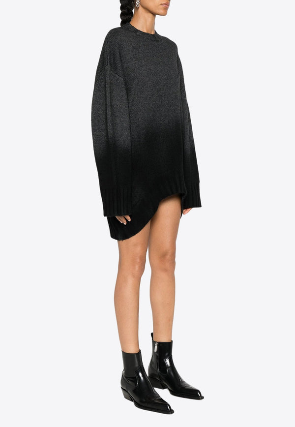 High-Low Rib Knit Mini Dress