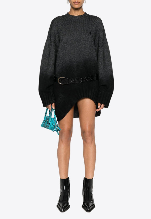 High-Low Rib Knit Mini Dress