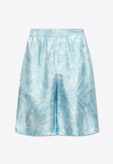 Barocco Print Silk Shorts