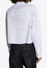 Barocco Jacquard Long-Sleeved Cropped Shirt