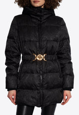 Barocco Print Belted Puffer Jacket