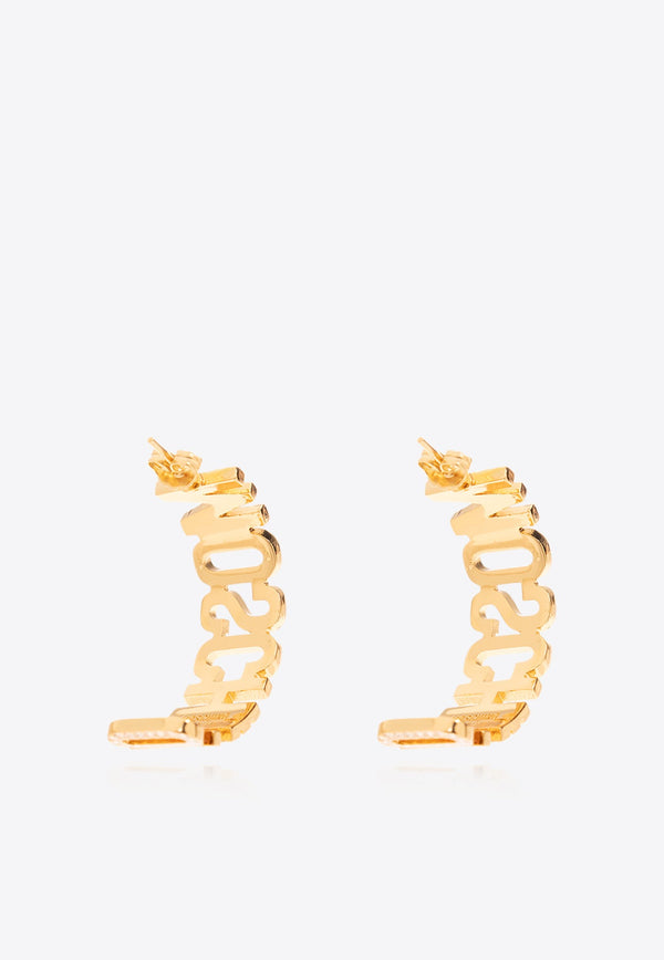 Crystal Embellished Logo Lettering Earrings