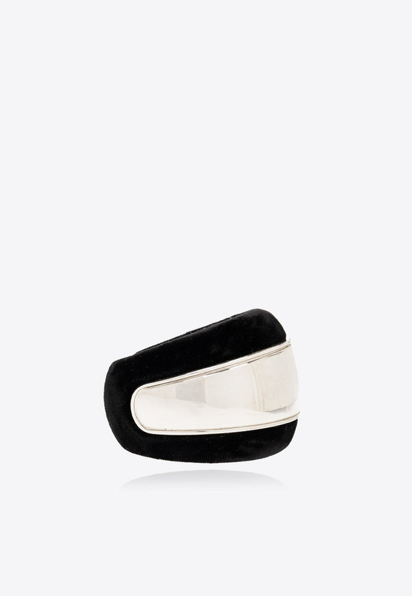 Velvet-Trimmed Open Cuff Bracelet