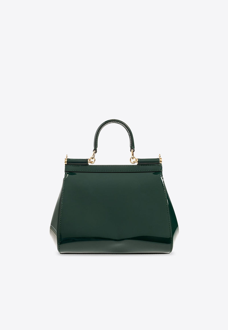 Medium Sicily Top Handle Bag in Patent Leather