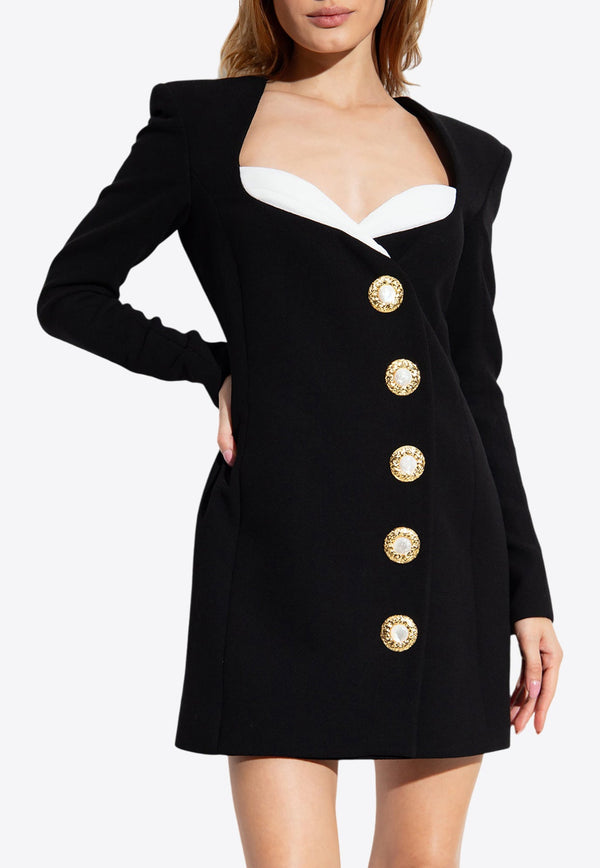 Button Embellished Mini Dress