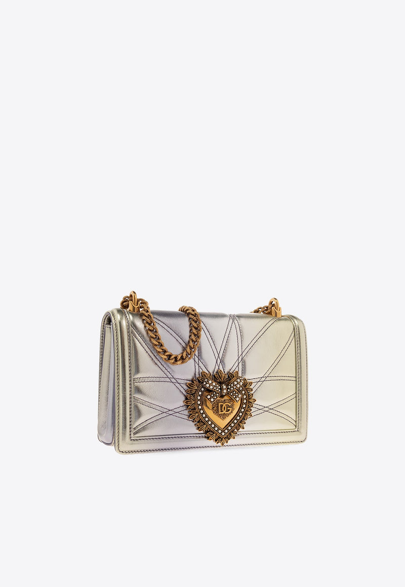 Medium Devotion Metallic Leather Shoulder Bag