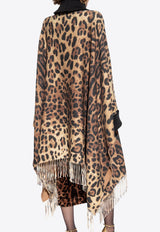 Leopard Print Sleeved Poncho