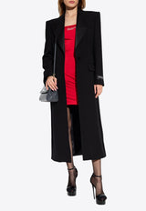 Single-Breasted Wool Long Coat