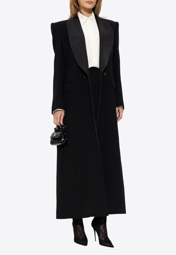 Single-Breasted Wool Long Coat