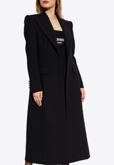 Single-Breasted Wool Long Coat