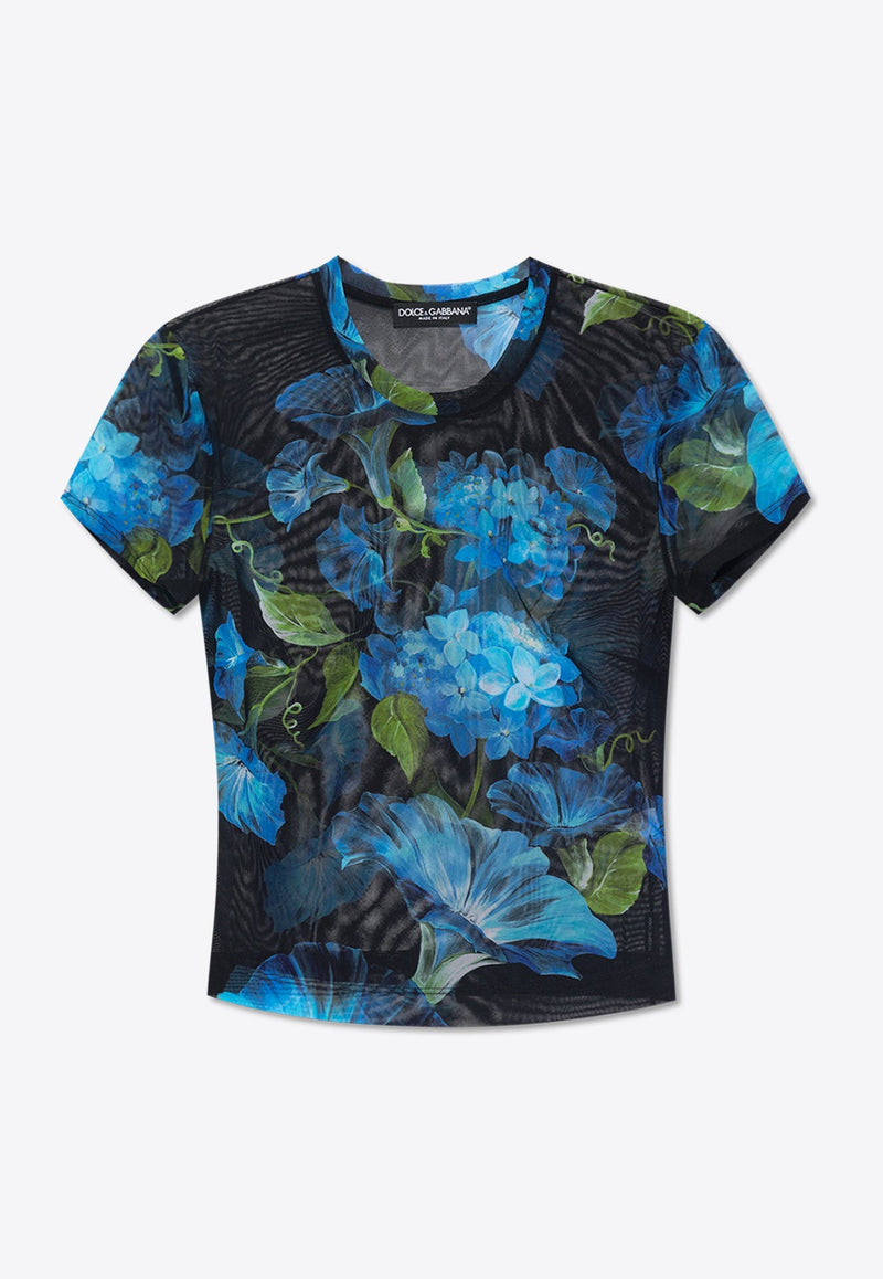 Floral Print Crewneck T-shirt