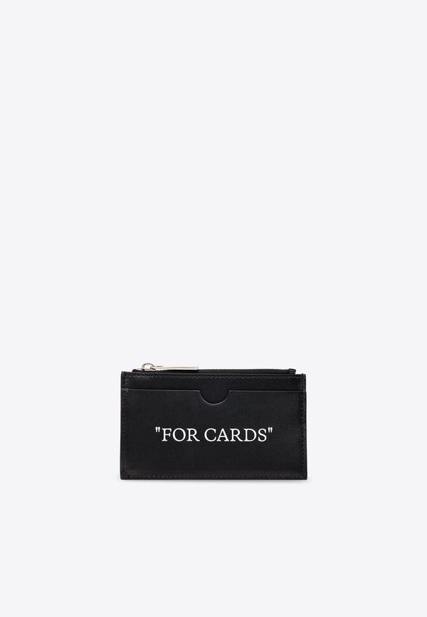 Quote Bookish Leather Zip Cardholder