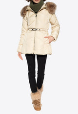 Loriot Fur-Trimmed Belted Down Jacket