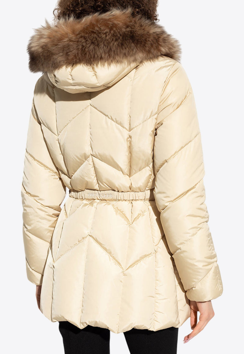 Loriot Fur-Trimmed Belted Down Jacket