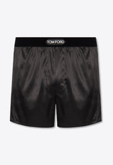 Logo Waistband Silk Boxer Shorts