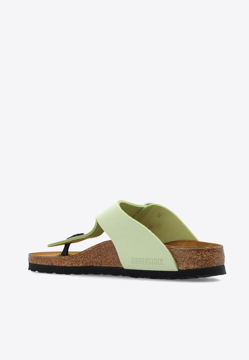 Gizeh Big-Buckle Leather Thong Sandals