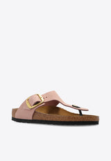 Gizeh Big-Buckle Leather Thong Sandals