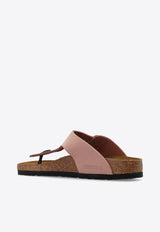 Gizeh Big-Buckle Leather Thong Sandals