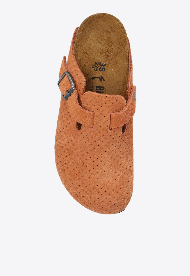 Boston Perforated Suede Mules