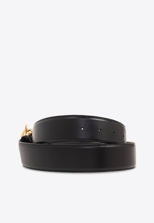 Abstract Buckle Leather Belt