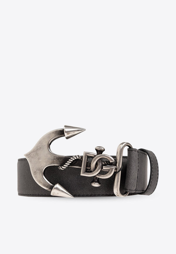 Anchor Buckle Leather Belt