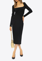 Bodycon Long-Sleeved Midi Dress