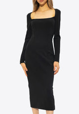 Bodycon Long-Sleeved Midi Dress