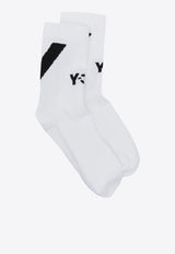 Intarsia Knit Logo Hi Socks