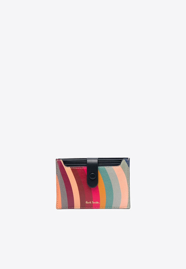 Swirl Print Leather Cardholder